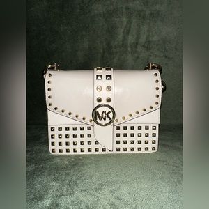 Michael Kors White & Gold Purse - Suede - Leather